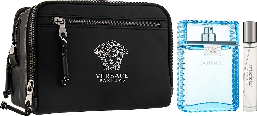 Versace Man Eau Fraiche - Набор (edt/100ml + edt/mini/10ml + bag) — фото N2