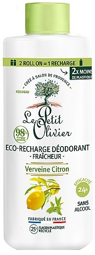 Дезодорант с экстрактами вербены и лимона - Le Petit Olivier Eco-Refill Fresh Lemon Verbena Deodorant — фото N1
