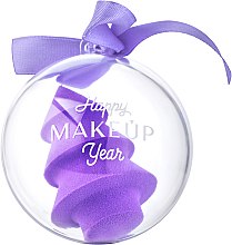 Парфумерія, косметика УЦЕНКА Б'юті-блендер, фіолетовий "Happy MakeUp Year" - MAKEUP *