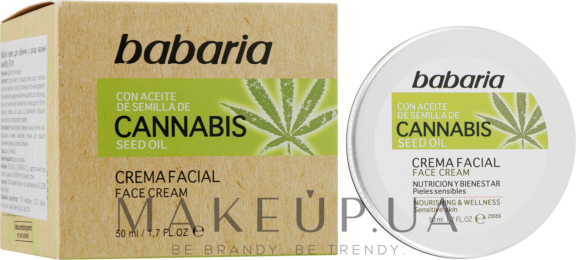 Крем для лица с маслом конопли - Babaria Cannabis Seed Oil Face Cream — фото 50ml