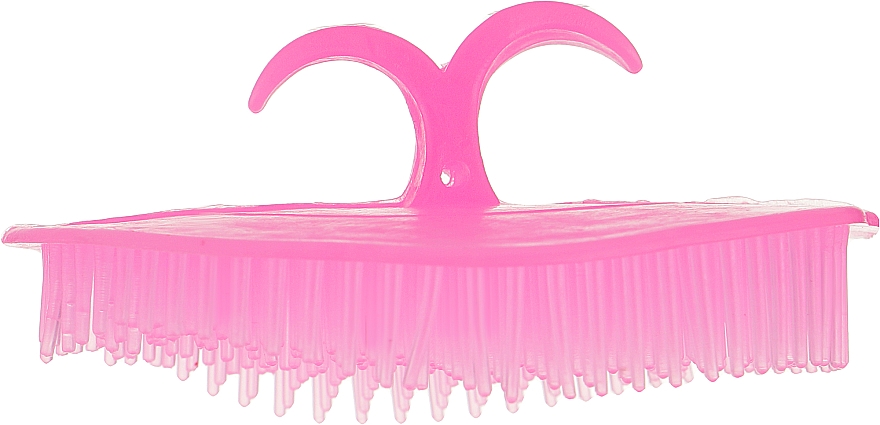 Щетка-массажер пластиковая для мытья головы CS042R, розовая - Cosmo Shop — фото N2