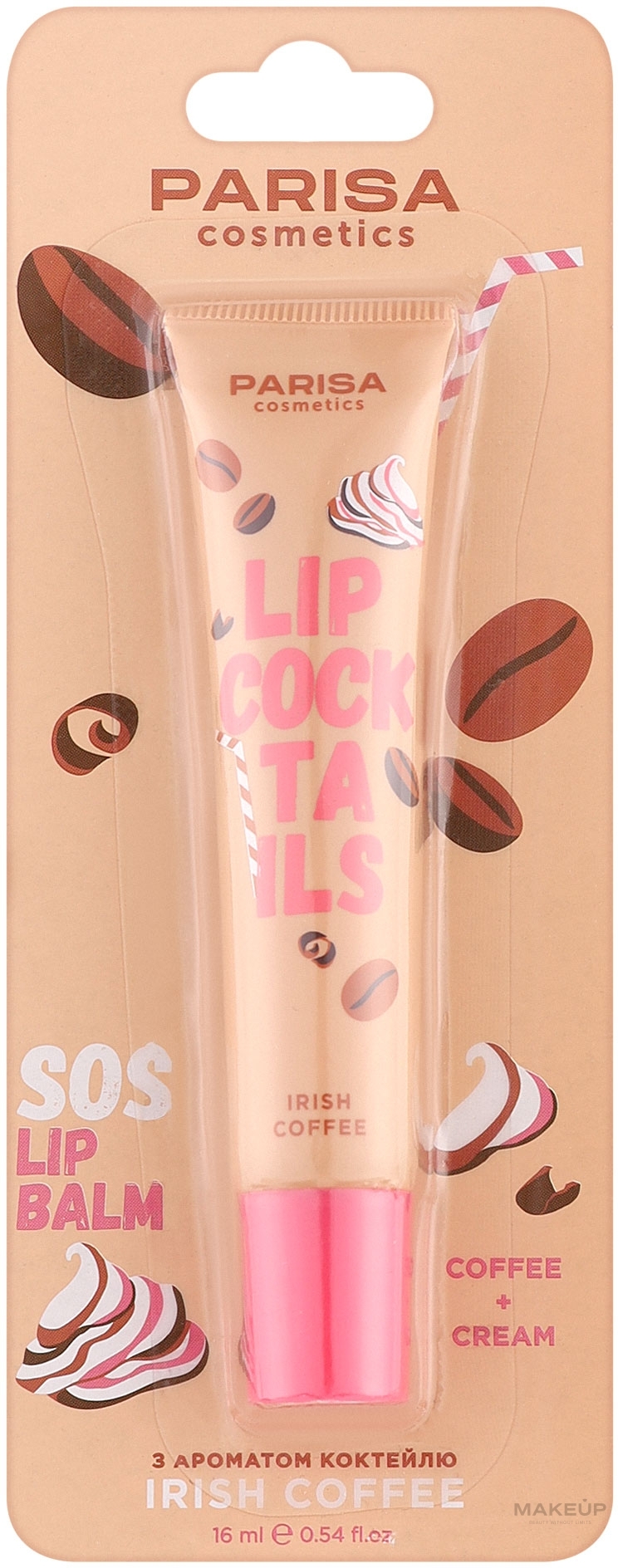 SOS-бальзам для губ с ароматом коктейля - Parisa Cosmetics Lip-Cocktails — фото Irish Coffee