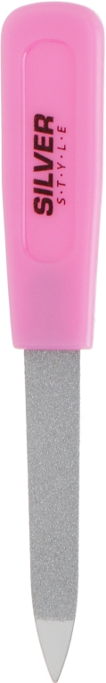 Пилка для нігтів сапфірова, 10,5 см, рожева - Silver Style