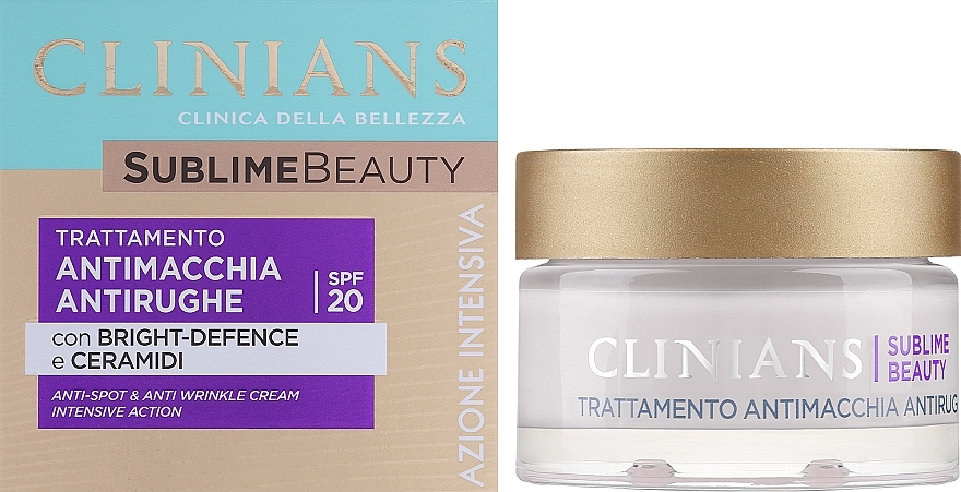 Крем захисний, що вирівнює колір обличчя, з виноградною водою - Clinians Sublime Beauty Antimacchia Protettivo Face Cream — фото N2