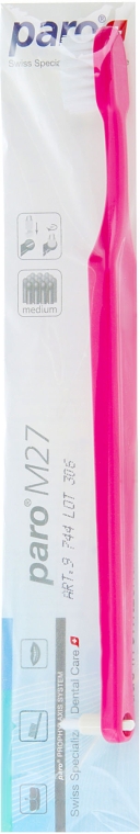 Зубна щітка "M27", рожева - Paro Swiss Isola F — фото N1