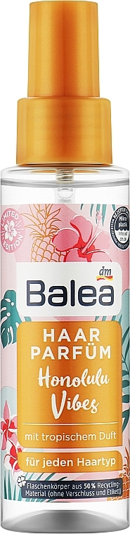 Спрей-парфюм для естественного блеска волос - Balea Honolulu Vibes