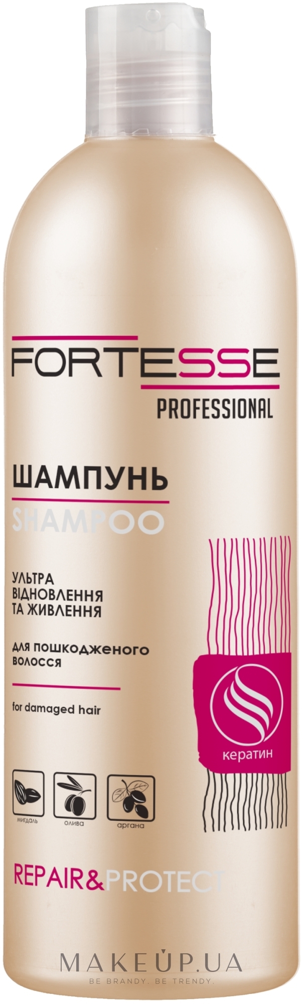 Шампунь восстанавливающий для сухих и поврежденных волос - Fortesse Professional Repair & Protect Shampoo — фото 400ml