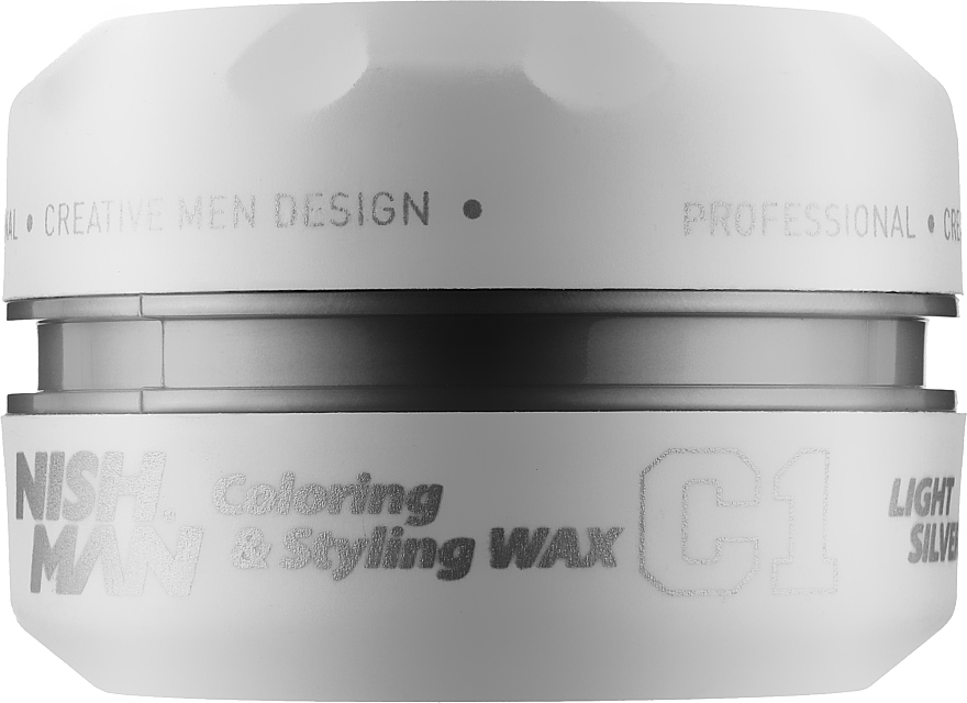Тонирующий крем-воск на водной основе сильной фиксации - Nishman C1 Light Silver Hair Premium Coloring Wax — фото N1