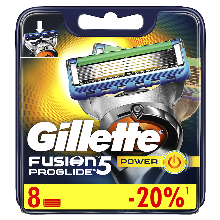 Сменные кассеты для бритья, 8 шт. - Gillette Fusion ProGlide Power — фото N4