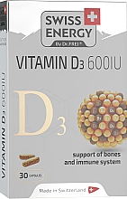 Витамины в капсулах "D3 600 IU" - Swiss Energy — фото N1