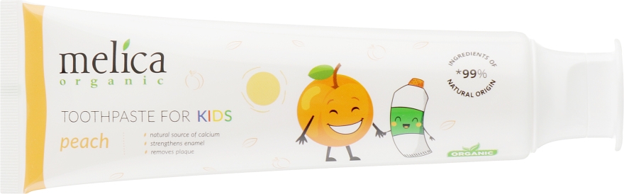 Детская зубная паста "Персик" - Melica Organic Toothpaste For Kids Peach — фото N2