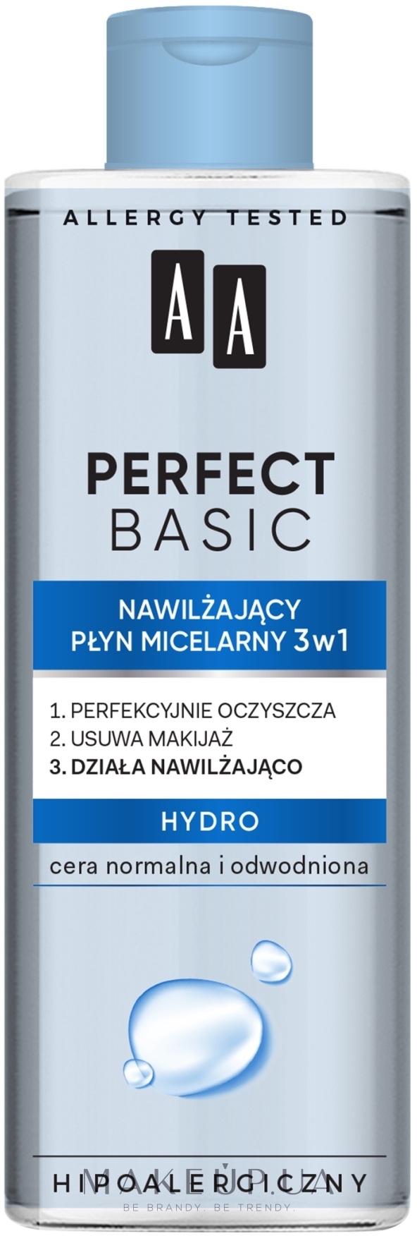 Міцелярна вода для нормальної й зневодненої шкіри  - AA Perfect Basic 3-in-1 Hydro Micellar Water — фото 200ml