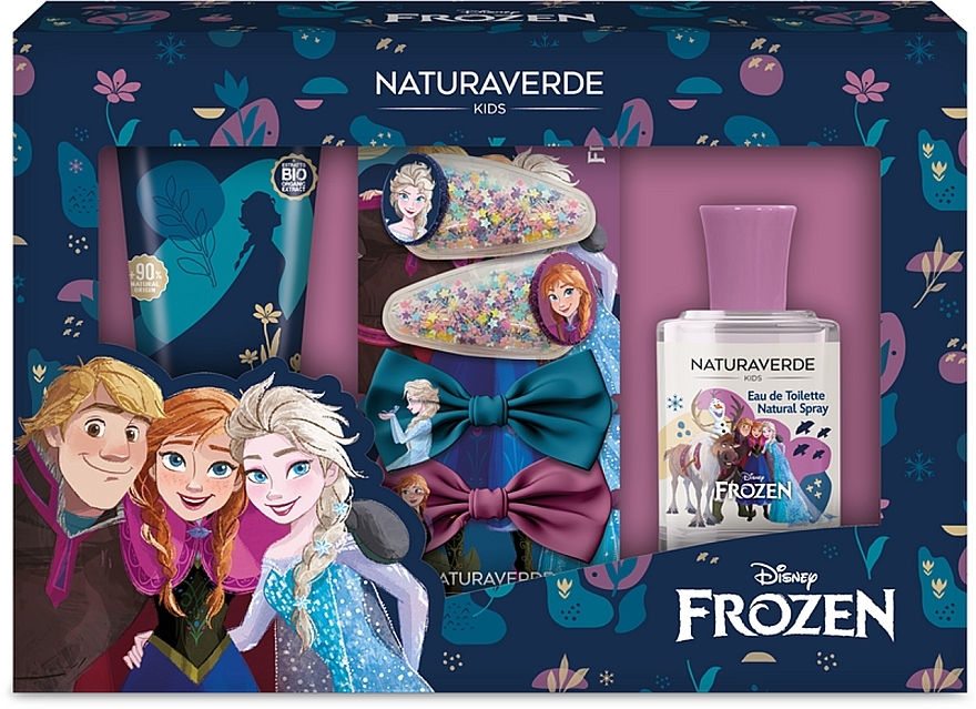 Naturaverde Disney Frozen - Набор (edt/30ml + bubble/bath/100ml + h/clips/4pcs) — фото N1