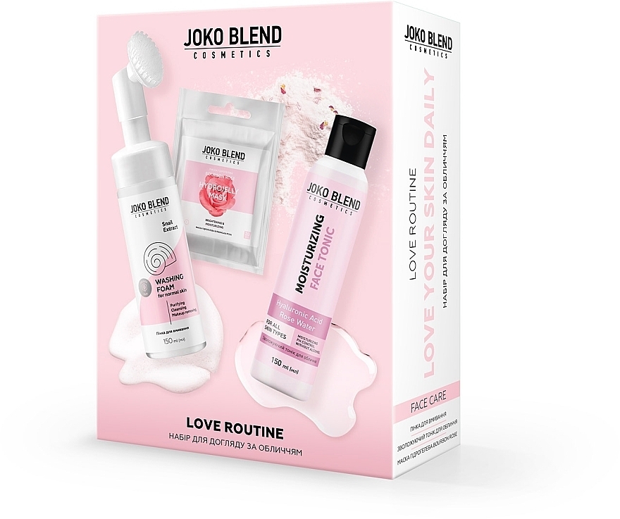 Набор для ухода за лицом - Joko Blend Love Routine (f/foam/150ml + toner/150ml + f/mask/20g) — фото N2