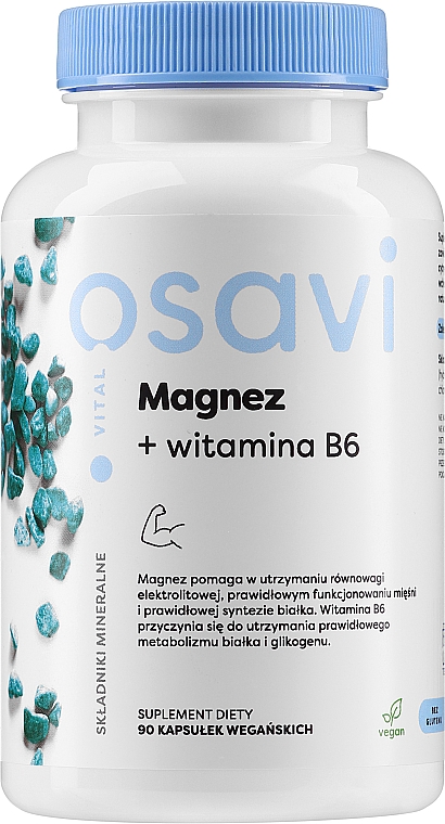 Харчова добавка "Магній + B6" - Osavi Magnesium + Vitamin B6 — фото N1