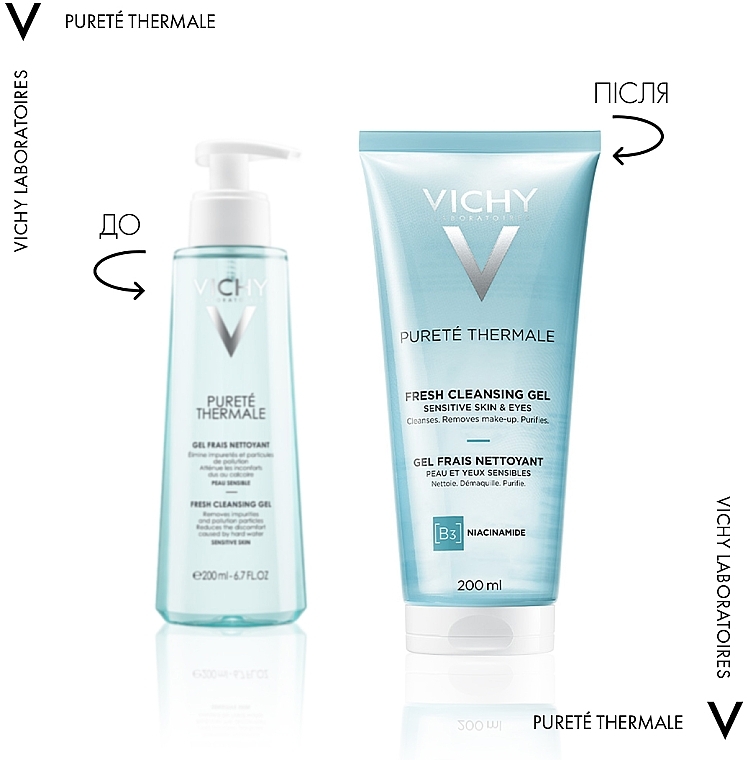 Освіжаючий очищуючий гель для всіх типів шкіри, навіть чутливої - Vichy Purete Thermale Fresh Cleansing Gel — фото N2
