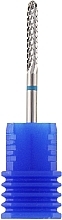 Фреза твердосплавная синяя "Цилиндр округленный" со средней крестообразной насечкой, d 2,3 мм - Divia DF105-23-B — фото N1