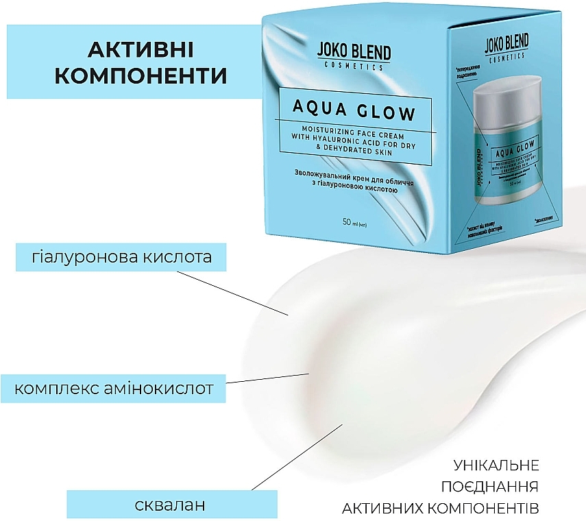 Увлажняющий крем для лица с гиалуроновой кислотой - Joko Blend Aqua Glow Moisturizing Face Cream — фото N5