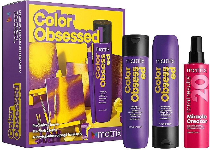 Набор - Matrix Total Results Color Obsessed Antioxidant (shmp/300ml + h/cond/300ml + h/spr/190ml) — фото N1