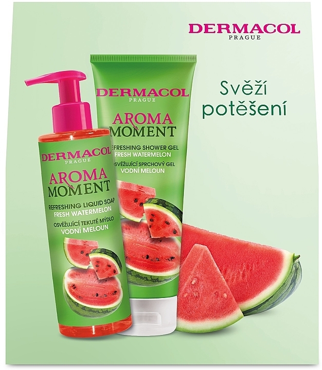 Набор - Dermacol Aroma Moment Fresh Watermelon (sh/gel/250 ml + soap/250 ml) — фото N1