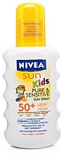 Духи, Парфюмерия, косметика Солнцезащитный спрей-лосьон для детей - NIVEA Sun Kids Pure & Sensitive Spray SPF 50+