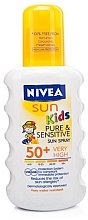 Сонцезахисний спрей-лосьйон для дітей - NIVEA Sun Kids Pure & Sensitive Spray SPF 50+ — фото N1