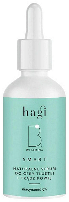 Натуральна сироватка для жирної та проблемної шкіри з 5% ніацинамідом - Hagi Cosmetics Smart B Face Serum With Niacinamide And Salicylic Acid — фото N1