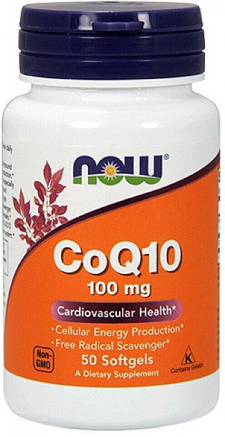 Коэнзим Q10, 100 мг, 50 гелевых капсул - Now Foods CoQ10 — фото N1