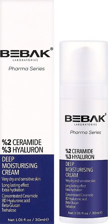 Крем для обличчя з церамідами та гіалуроном - Bebak Deep Moisturising Cream — фото N2