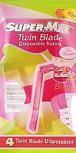 Набір одноразових жіночих станків для гоління, 4 шт. - Super-Max Twin Blade Disposable Razors — фото N1
