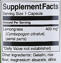 Харчова добавка "Лемонграс", 400 мг - Swanson Full Spectrum Lemongrass — фото N3