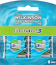 Парфумерія, косметика Змінні леза для гоління, 8 шт. - Wilkinson Sword Protector 3 Blades