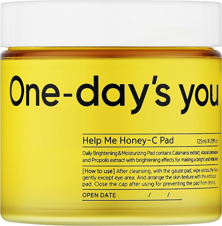 Тонер-диски для обличчя з прополісом і вітаміном С - One-Days You Help Me! Honey-C Pad