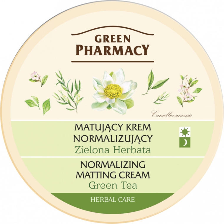 Матувальний крем для обличчя "Зелений чай" - Green Pharmacy Normalizing Matting Cream Green Tea — фото N2