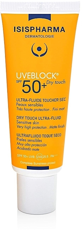 Солнцезащитный ультрафлюид для лица - Isispharma Uveblock SPF50+ Dry Touch Ultra-fluid — фото N1