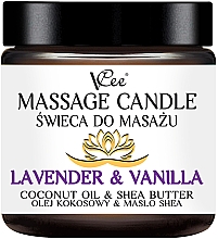 Массажная свеча с лавандой и ванилью - VCee Massage Candle Lavender & Vanilla Coconut Oil & Shea Butter — фото N1