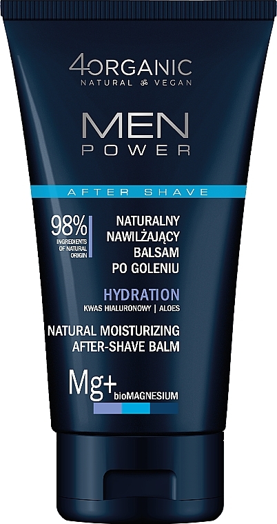 Натуральный увлажняющий бальзам после бритья - 4Organic Men Power Natural Moisturizing After-Shave Balm Hydration  — фото N1