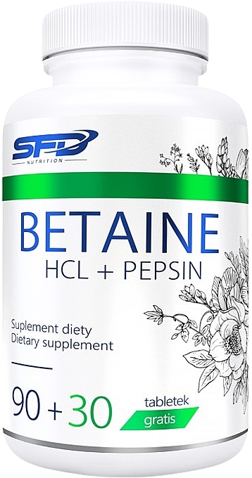 Пищевая добавка "Бетаин гидрохлорид + пепсин" - SFD Nutrition Betaine HCL + Pepsin — фото N1