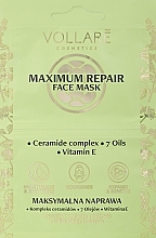 Духи, Парфюмерия, косметика Маска для лица "Максимальное обновление" - Vollare Maximum Repair Mask