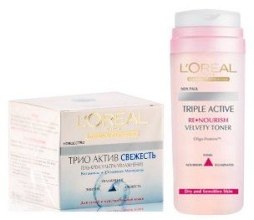 Духи, Парфюмерия, косметика Набор - L'Oreal Paris Triple Active (cr/50ml + tonic/200ml)