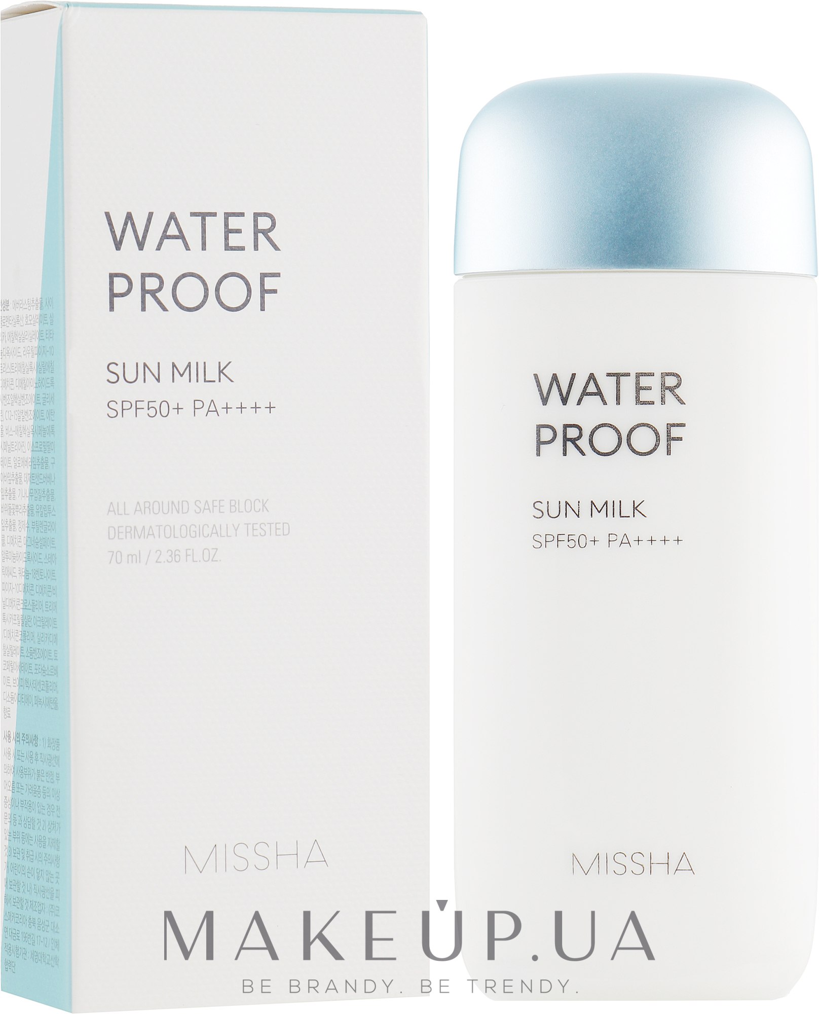 Сонцезахисне водостійке молочко - Missha All-around Water Proof Sun Milk SPF50+/PA+++ — фото 70ml