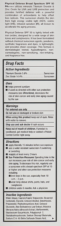 Сонцезахисний крем для обличчя з SPF50 - Obagi Medical Suzanogimd Physical Defense Broad Spectrum Mineral Facial Sunscreen SPF 50 — фото N3