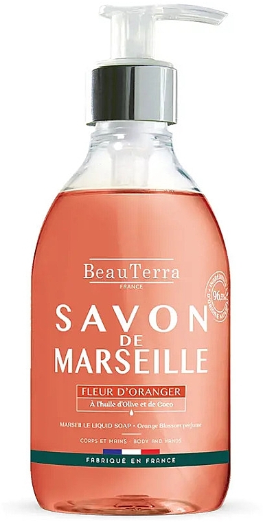 Марсельское жидкое мыло "Апельсиновый цвет" - BeauTerra — фото N1