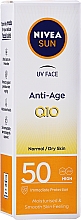 Сонцезахисний крем для обличчя SPF 50 - NIVEA Sun UV Face Q10 Anti-Age & Anti-Pigments — фото N2