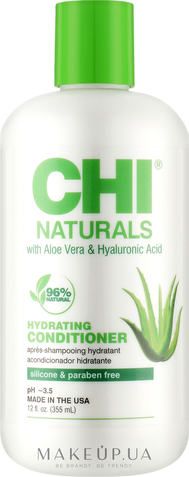 Мягкий безсульфатный кондиционер для всех типов волос - CHI Naturals With Aloe Vera Hydrating Conditioner — фото 355ml