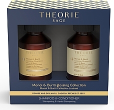 Парфумерія, косметика Набір - Theorie Sage Monoi & Buriti Glossing Travel Set (sham/90ml + cond/90ml)