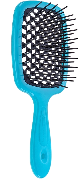Расческа для волос 72SP226, с черными зубцами, бирюзовая - Janeke SuperBrush Vented Brush — фото N1