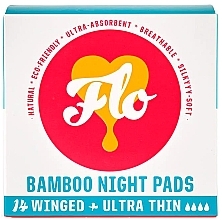 Парфумерія, косметика Бамбукові нічні прокладки, 14 шт. - Flo Bamboo Night Pads