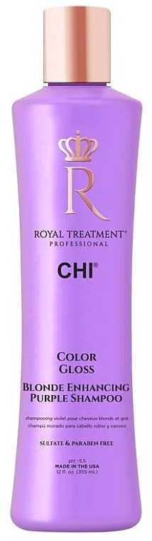 Шампунь для нейтралізації жовтизни волосся - Chi Royal Treatment Color Gloss Blonde Enhancing Purple Shampoo — фото N1