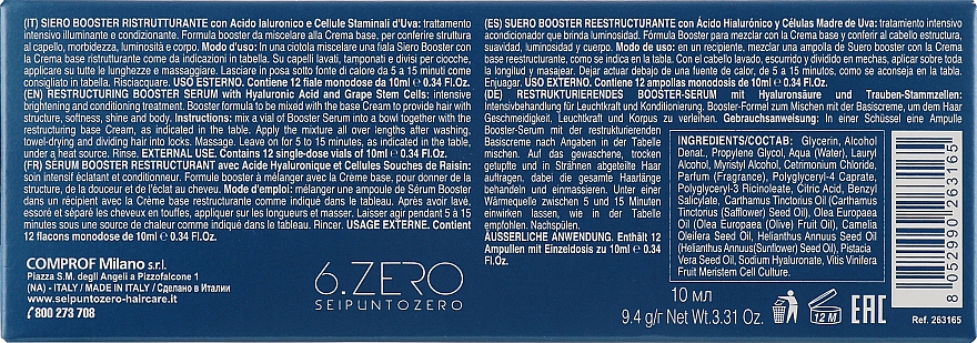 Відновлювальна сироватка - Seipuntozero Hairzoe Restorative Booster Serum in Vials — фото N3